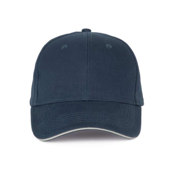 KP011 - Sapca din bumbac pieptantat - 6 panele - ORLANDO - [Twilight Blue/Light Grey]