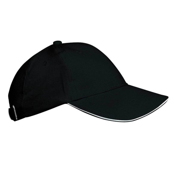 kp042 - Sapca din bumbac pentru copii - 6 panele - ORLANDO KIDS - [Black/White]