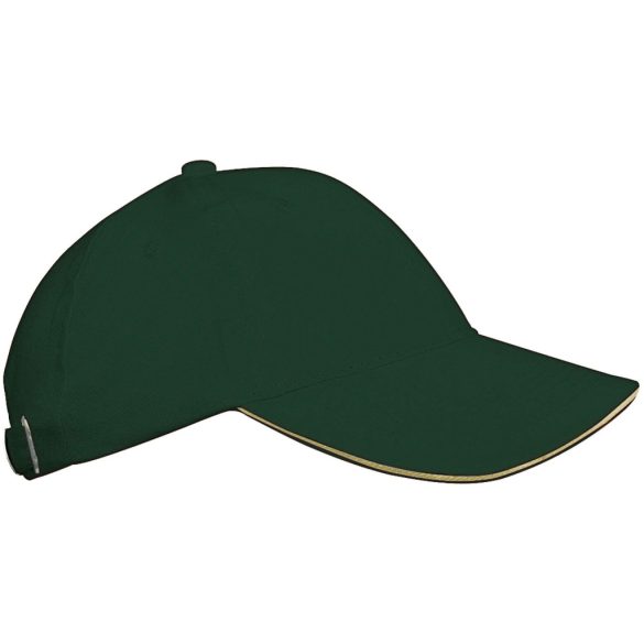 kp042 - Sapca din bumbac pentru copii - 6 panele - ORLANDO KIDS - [Forest Green/Beige]