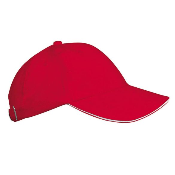kp042 - Sapca din bumbac pentru copii - 6 panele - ORLANDO KIDS - [Red/White]