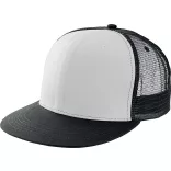 KP113-Sapca-6-panele-cozoroc-drept-TRUCKER-FLAT-PEAK-WhiteBlack