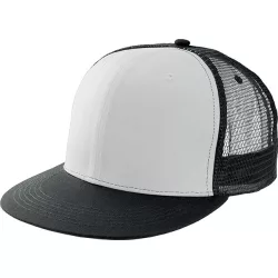 KP113-Sapca-6-panele-cozoroc-drept-TRUCKER-FLAT-PEAK-WhiteBlack