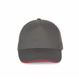 KP124-Sapca-sandwich-din-bumbac-5-panele-SANDWICH-PEAK-Slate-GreyRed