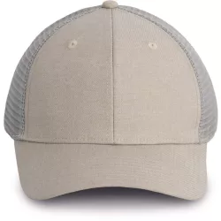   kp142 - Sapca - 6 panele - TRUCKER - [Sand Heather/Light Grey]