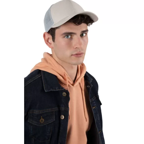 kp142 - Sapca - 6 panele - TRUCKER - [Sand Heather/Light Grey]