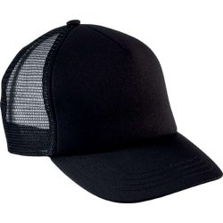   kp143 - Sapca pentru copii - 5 panele - TRUCKER MESH - [Black]