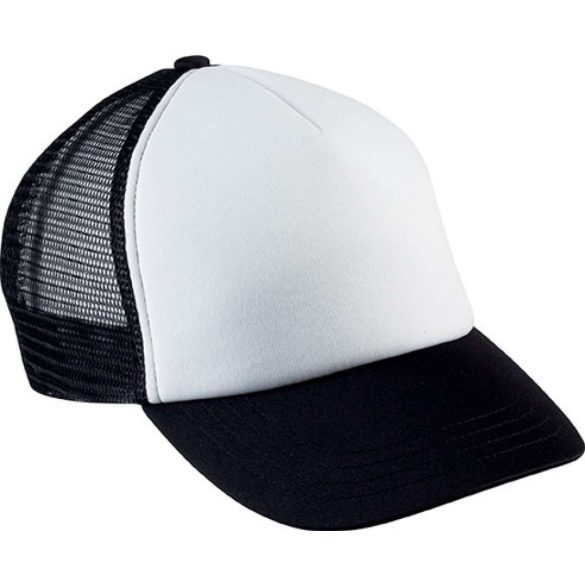 kp143 - Sapca pentru copii - 5 panele - TRUCKER MESH - [White/Black]