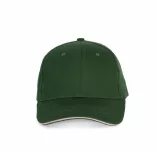 KP153-Sapca-din-bumbac-6-panele-SANDWICH-PEAK-Forest-GreenBeige