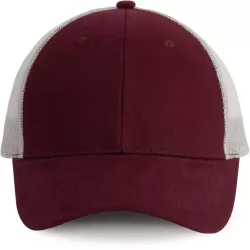 kp158 - Sapca - 6 panele - TRUCKER - [Burgundy/Light Grey]