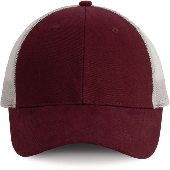 kp158 - Sapca - 6 panele - TRUCKER - [Burgundy/Light Grey]