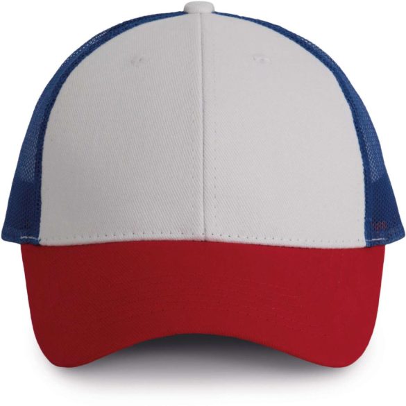 kp158 - Sapca - 6 panele - TRUCKER - [White/Red/Royal Blue]