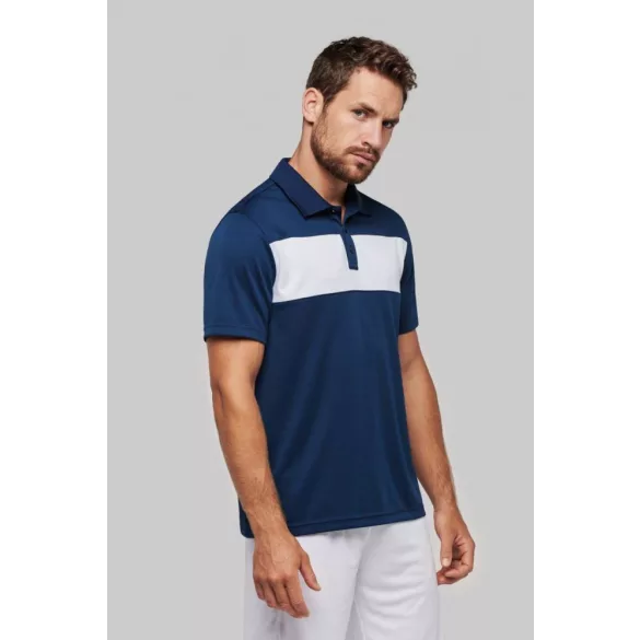 pa493-Tricou-polo-adult-barbat-PROACT-POLYESTER-Sporty-Navy-White