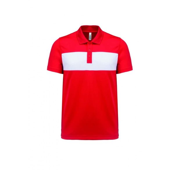 pa493-Tricou-polo-adult-barbat-PROACT-POLYESTER-Sporty-Red-White