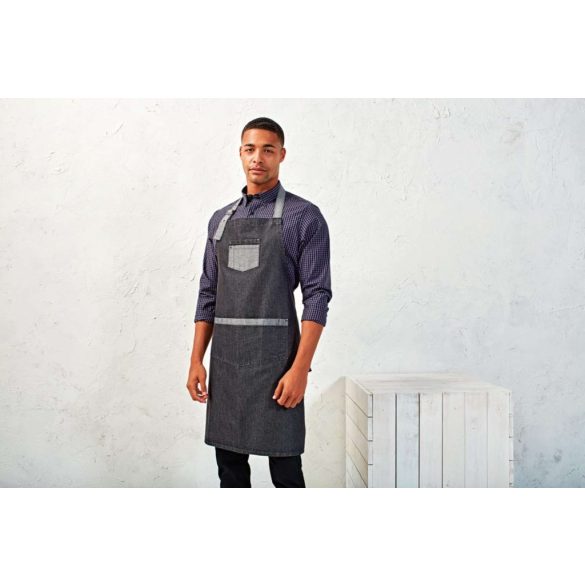 pr127 - Sort cu baveta si buzunar in 2 culori PREMIER - [Black Denim]