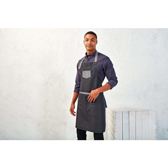 pr127 - Sort cu baveta si buzunar in 2 culori PREMIER - [Black Denim]