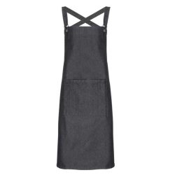 pr129 - Sort cu bretele incrucisate BARISTA - [Black Denim]