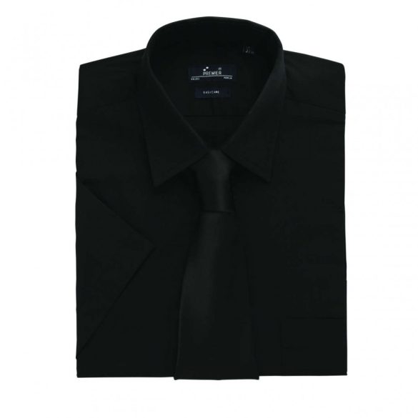 pr202-Camasa-cu-maneca-scurta-adult-barbat-Premier-Poplin-Black