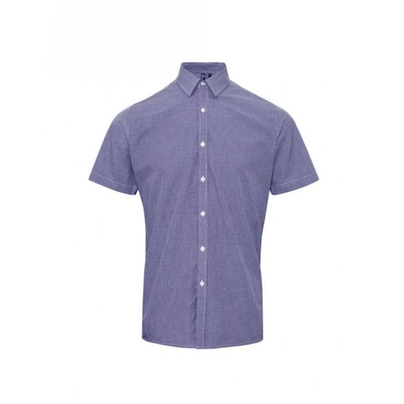 pr221-Camasa-cu-maneca-scurta-adult-barbat-Premier-Microcheck-Navy-Whi