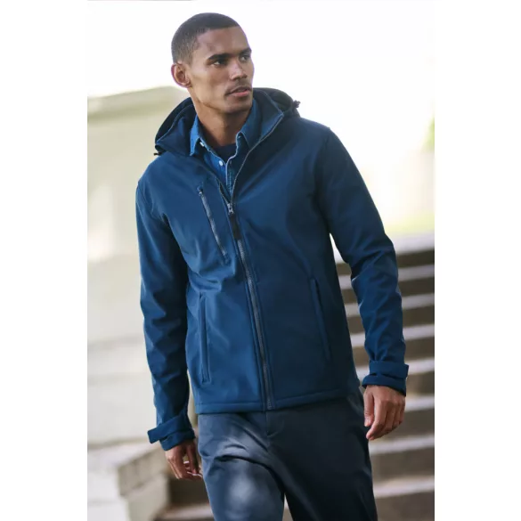 re701 - Softshell barbati cu 3 straturi si gluga Venturer [Black/Black]