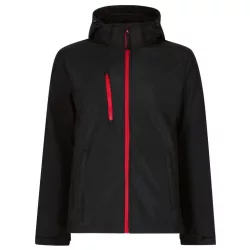   re701 - Softshell barbati cu 3 straturi si gluga Venturer [Black/Classic Red]