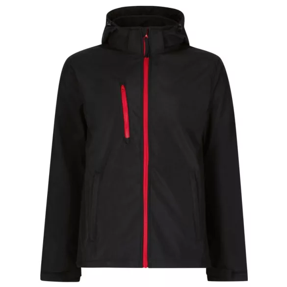 re701 - Softshell barbati cu 3 straturi si gluga Venturer [Black/Classic Red]