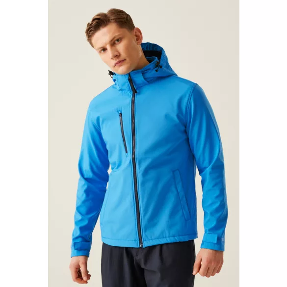 re701 - Softshell barbati cu 3 straturi si gluga Venturer [Black/Classic Red]