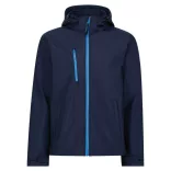 re701 - Softshell barbati cu 3 straturi si gluga Venturer [Navy/French Blue]
