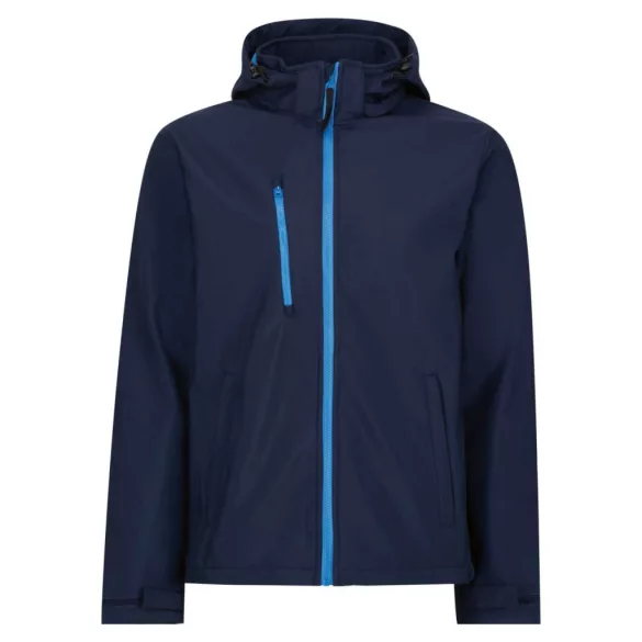 re701 - Softshell barbati cu 3 straturi si gluga Venturer [Navy/French Blue]