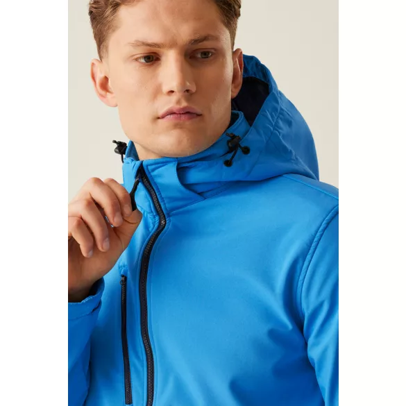 re701 - Softshell barbati cu 3 straturi si gluga Venturer [Navy/French Blue]