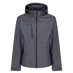   re701 - Softshell barbati cu 3 straturi si gluga Venturer [Seal Grey/Black]