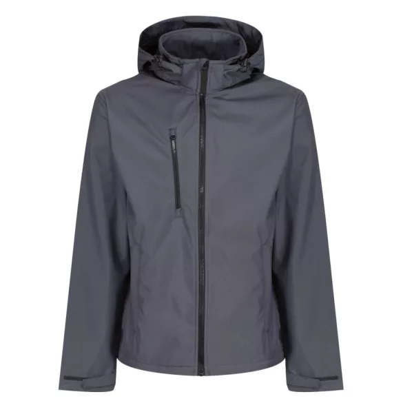 re701 - Softshell barbati cu 3 straturi si gluga Venturer [Seal Grey/Black]