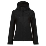 re702 - Softshell dama cu 3 straturi si gluga Venturer [Black/Black]