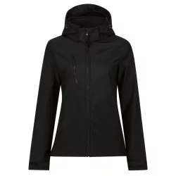   re702 - Softshell dama cu 3 straturi si gluga Venturer [Black/Black]