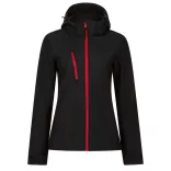 re702 - Softshell dama cu 3 straturi si gluga Venturer [Black/Classic Red]