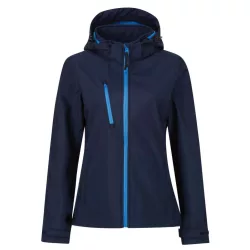   re702 - Softshell dama cu 3 straturi si gluga Venturer [Navy/French Blue]