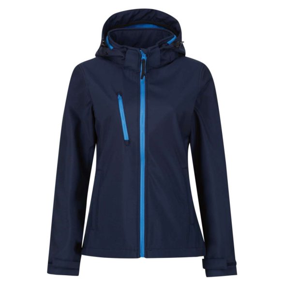 re702 - Softshell dama cu 3 straturi si gluga Venturer [Navy/French Blue]