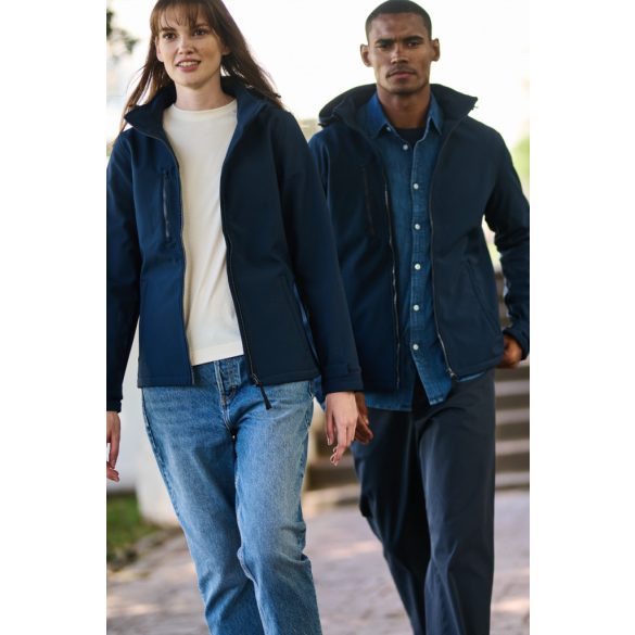 re702 - Softshell dama cu 3 straturi si gluga Venturer [Navy/French Blue]