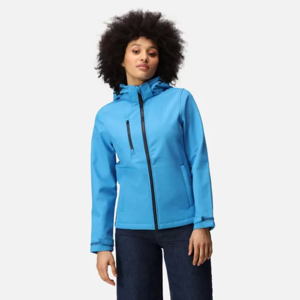 re702 - Softshell dama cu 3 straturi si gluga Venturer [Navy/Navy]