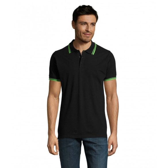 so00577-Tricou-polo-adult-barbat-Sols-Pasadena-Black-Lime