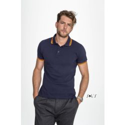 so00577-Tricou-polo-adult-barbat-Sols-Pasadena-French-Navy-Neon-Orange