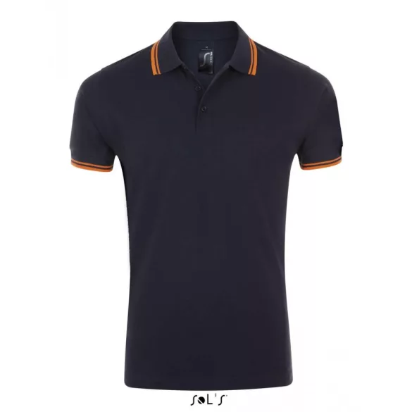 so00577-Tricou-polo-adult-barbat-Sols-Pasadena-French-Navy-Neon-Orange