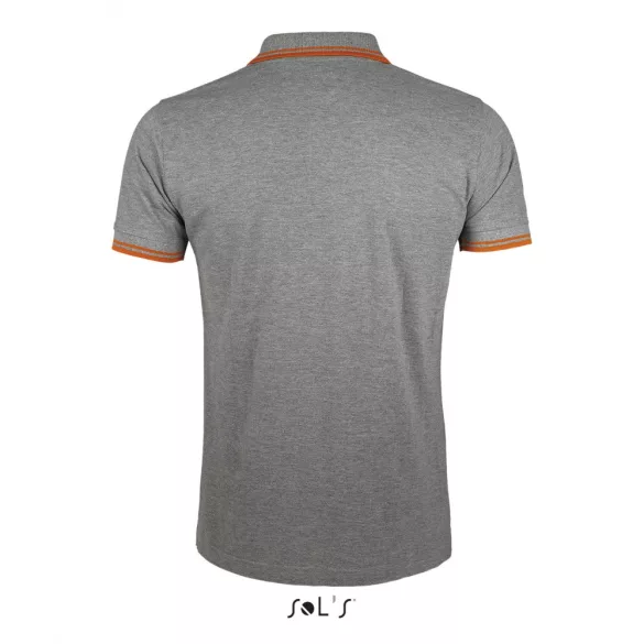 so00577-Tricou-polo-adult-barbat-Sols-Pasadena-Grey-Melange-Orange
