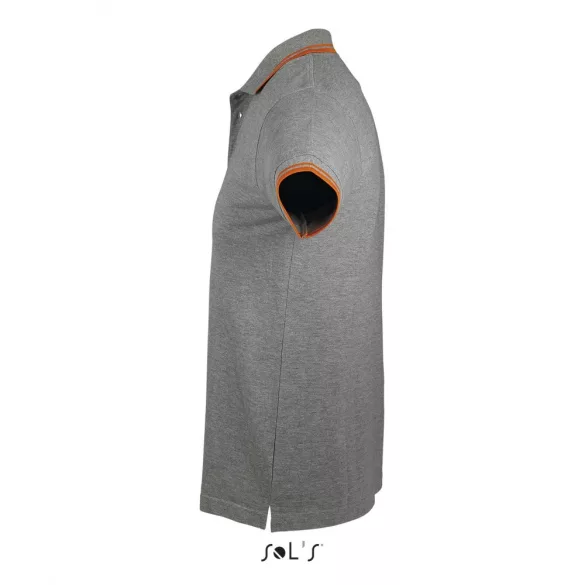 so00577-Tricou-polo-adult-barbat-Sols-Pasadena-Grey-Melange-Orange