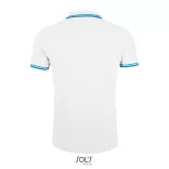 so00577 - Tricou polo adult barbat Sol's Pasadena Pique  [White/Aqua]