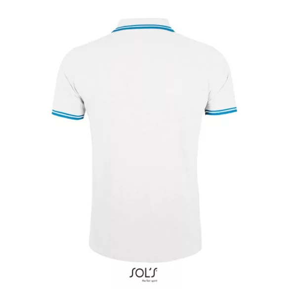 so00577 - Tricou polo adult barbat Sol's Pasadena Pique  [White/Aqua]