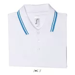 so00577 - Tricou polo adult barbat Sol's Pasadena Pique  [White/Aqua]