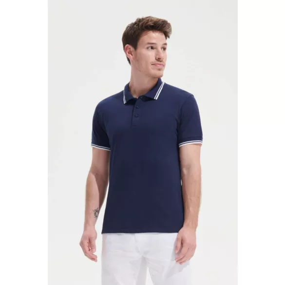 so00577 - Tricou polo adult barbat Sol's Pasadena Pique  [White/Aqua]