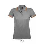 so00578-Tricou-polo-adult-dama-Sols-Pasadena-Grey-Melange-Orange
