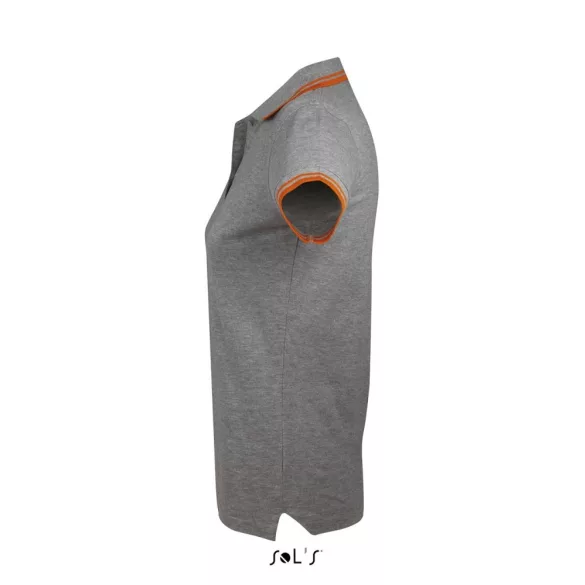 so00578-Tricou-polo-adult-dama-Sols-Pasadena-Grey-Melange-Orange