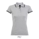 so00578 - Tricou polo adult dama Sol's Pasadena Pique  [Grey/Navy]